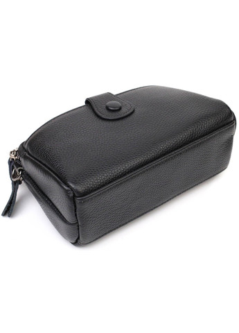 Интересная сумка-клатч в стильном дизайне из натуральной кожи 22086 Черная Vintage (260360836)