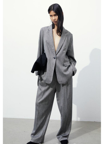 Серый женский женский однобортный пиджак н&м (56518) s серый H&M - демисезонный