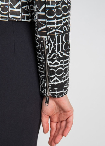 Комбинированная демисезонная куртка кожаная Michael Kors