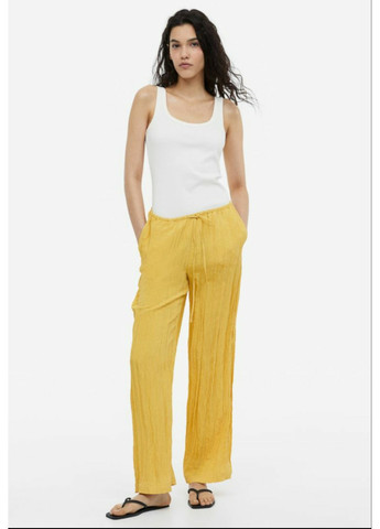 Жіночі широкі штани Н&М (55876) S Жовті H&M (259136856)