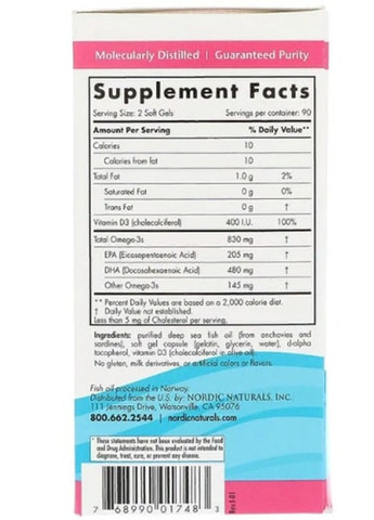 Prenatal DHA 500 mg 180 Soft Gels Unflavored NOR-01748 Nordic Naturals (258498796)
