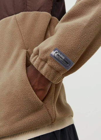 Толстовка флис,черный-коричневый-бежевый,JACK&JONES Jack & Jones (275865836)
