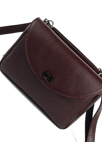 Бордовая кожаная женская сумка клатч через плечо на два отделения, мини сумочка из натуральной кожи Serebro (266623595)
