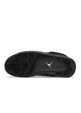 Чорні Зимовий кросівки чоловічі, вьетнам Nike Air Jordan 4 Retro All Black Matte Fur