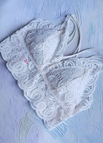 Топ мереживний Crochet Strappy Lace Bralette Молочний Victoria's Secret (260601858)