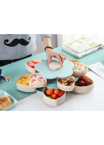 Раздвижная менажница тарелка органайзер для закусок сухофруктов и конфет с подставкой для телефона Kitchen Master (268369550)