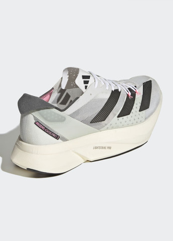 Белые всесезонные кроссовки для бега adizero adios pro 3 adidas