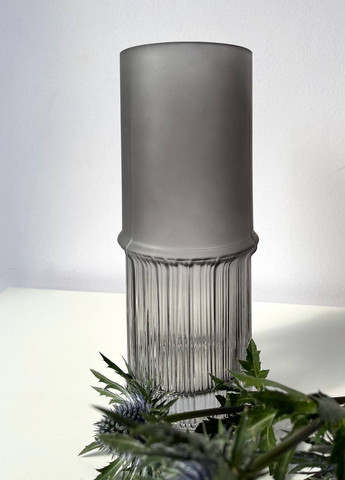 Ваза скляна Soul Sandra h-25,5 см., d-11 см., сірий Soul free (264829253)