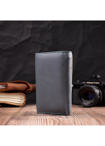 Незвичайний жіночий шкіряний гаманець у три складання 19446 Різнокольоровий st leather (277980450)