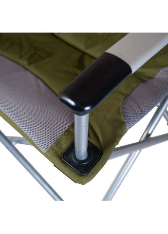 Розкладне крісло стілець із підлокітниками для відпочинку пікніка кемпінгу риболовлі 105х63х67 см (475291-Prob) Зелений із сірим Unbranded (265391194)