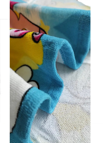 Unbranded дитячий пляжний рушник пончо з капюшоном мікрофібра для ванної басейну пляжу 60х60 см (474680-prob) єдиноріг малюнок блакитний виробництво -