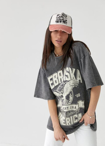 Сіра футболка-туніка варенка nebraska No Brand