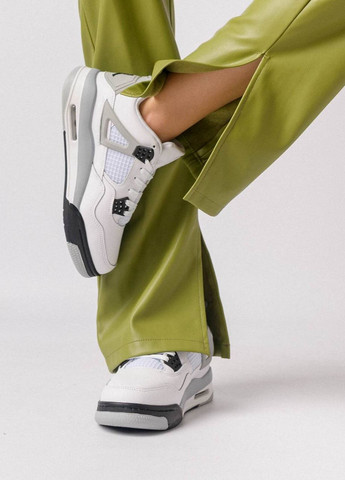 Белые зимние кроссовки женские, вьетнам Nike Air Jordan 4 Retro Military Black Fur