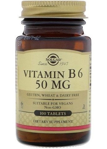 Vitamin B6 50 mg 100 Veg Tabs Solgar (256719114)