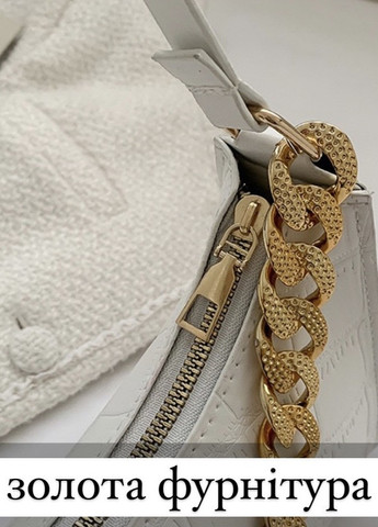 Женская маленькая сумочка багет рептилия крокодиловая кожа белая No Brand (259470504)
