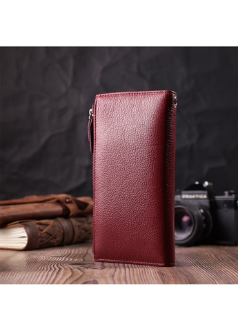 Вертикальный женский кошелек-клатч из натуральной кожи 22535 Бордовый st leather (277980547)