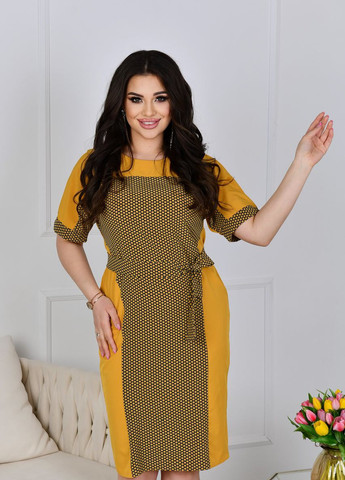 Желтое женское платье прямого фасона цвет желтый р.48/50 432783 New Trend