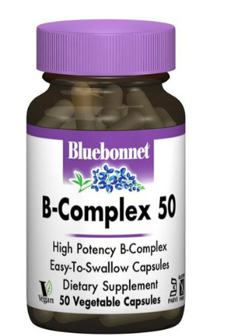 B-Complex 50 50 Veg Caps Bluebonnet Nutrition (256725574)