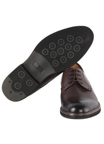 Коричневые мужские туфли с перфорацией 215921 Cosottinni на шнурках