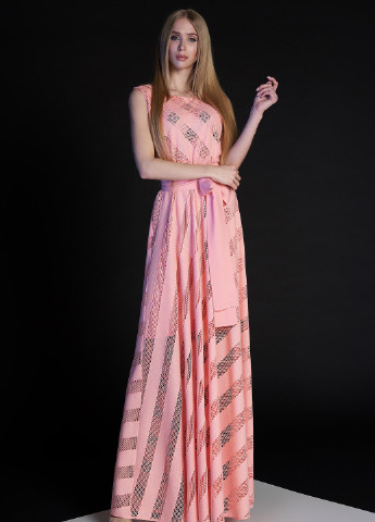 Рожева повсякденний літня сукня із натуральной тканини Jadone Fashion однотонна