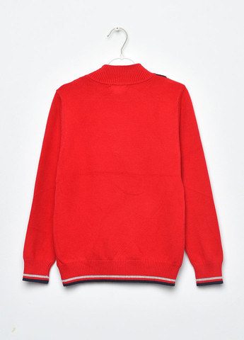 Красный демисезонный свитер детский для мальчика красного цвета в ромбик пуловер Let's Shop