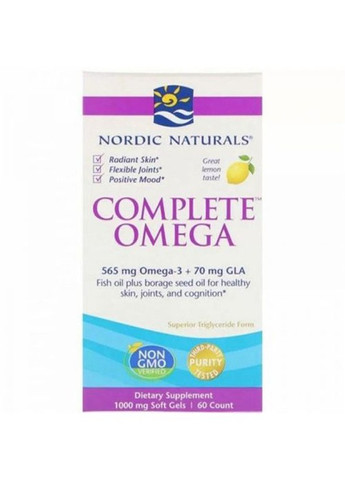 Complete Omega 1000 mg 60 Count Great Lemon taste Nordic Naturals (258961311)