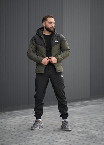 Оливковый (хаки) демисезонный комплект из куртки, штанов и барсетки No Brand