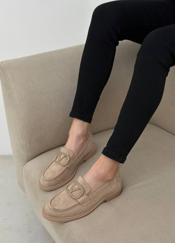 No Brand Стильные женские лоферы бежевый з искусственная замша, — демисезон (258764015)