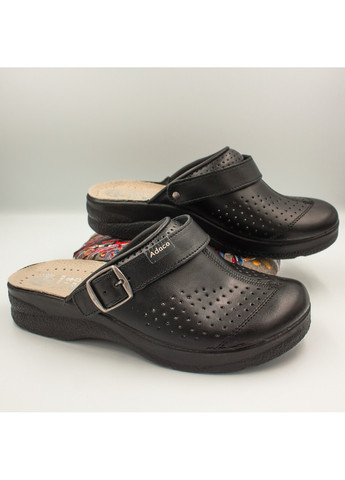 Черные тапочки сабо женские 812sr Adaco