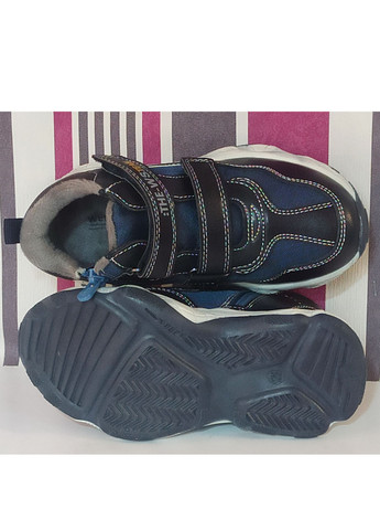 Темно-синие повседневные осенние детские демисезонные ботинки для мальчика утепленные на флисе 5975 р.32-20,5см Weestep