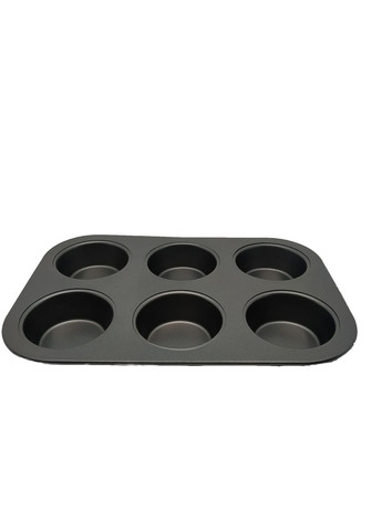 Форма для кексов 26,5х17,5х2,8 см 6 шт с антипригарным покрытием темно-серый углеродистая сталь арт. 78200 Krauzer (264647667)