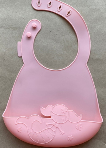 Детский силиконовый мягкий слюнявчик нагрудник с тисненым рисунком для детей малышей 30х22 см (475021-Prob) Розовый Unbranded (260668652)