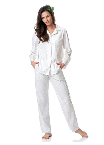 Біла піжама жіноча (сорочка,брюки) lns 818 b23 рубашка + брюки Key