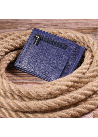 Практичный мужской зажим из натуральной кожи 21416 Синий Karya (258267855)