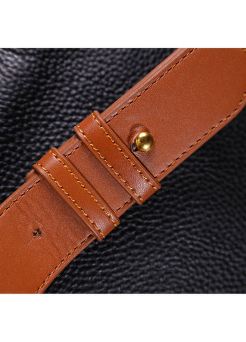 Женская полукруглая сумка кросс-боди из натуральной кожи 22093 Черная Vintage (260360854)