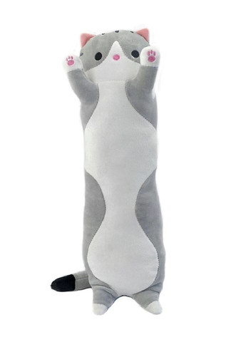 Детская плюшевая игрушка подушка обнимашка антистресс кот Батон для детей мальчиков девочек 110 см (475869-Prob) Серая Unbranded (272816101)