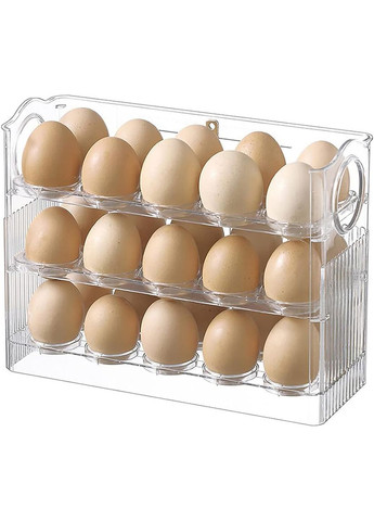 Контейнер для зберігання яєць, органайзер для яєць у холодильник, лоток для яєць 30 штук Kitchen Master (277925407)