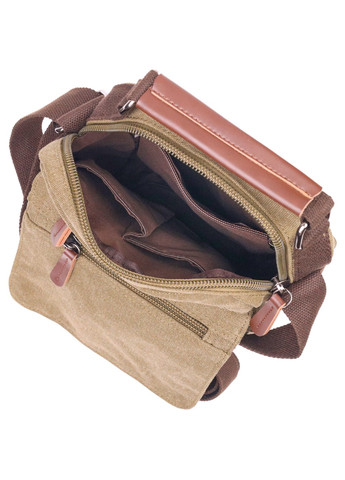 Тканинна чоловіча сумка із щільного текстилю 21227 Оливкова Vintage (258286217)