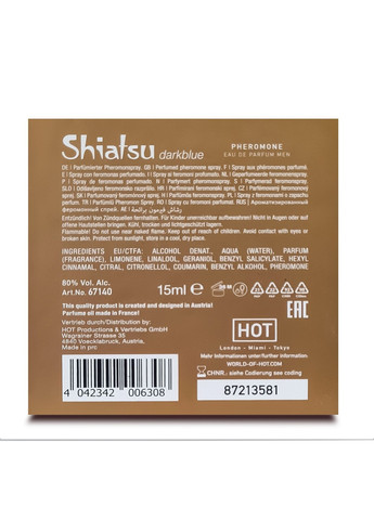 Духи з феромонами чоловічі SHIATSU Pheromone Fragrance men darkblue 15 ml Hot (258551444)
