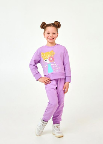 Ліловий дитячий костюм (світшот+штани) | 95% бавовна | демісезон | 92, 98, 104, 110, 116 | зручний та комфортний ліловий Smil