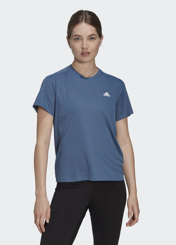 Синяя всесезон футболка для бега run it adidas