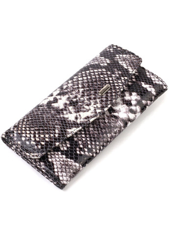 Жіноче фактурне портмоне з натуральної шкіри з тисненням під змію 21692 Різнокольорове Canpellini (259874151)