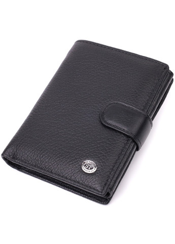 Солидный мужской бумажник из натуральной кожи 22467 Черный st leather (278001018)