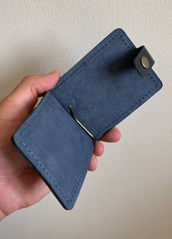 Чоловічий гаманець затискач для грошей карток купюр синій Classic blue No Brand (260026943)