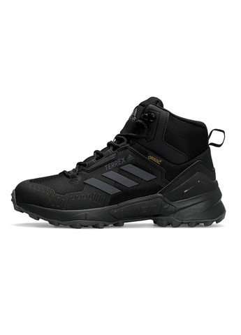 Черные зимние кроссовки мужские, вьетнам adidas Terrrex Swift R Gore Tex Fur Black Grey