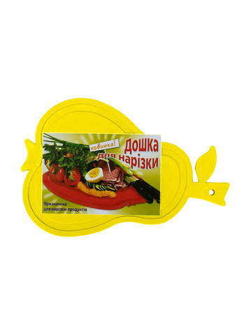 Дошка обробна пластикова для нарізки м'яса, риби, овочів та фруктів у формі груші (280х190 мм) Kitchette (274060206)