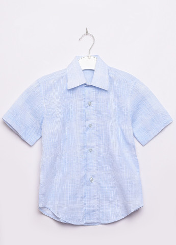Голубой классическая рубашка с абстрактным узором Let's Shop
