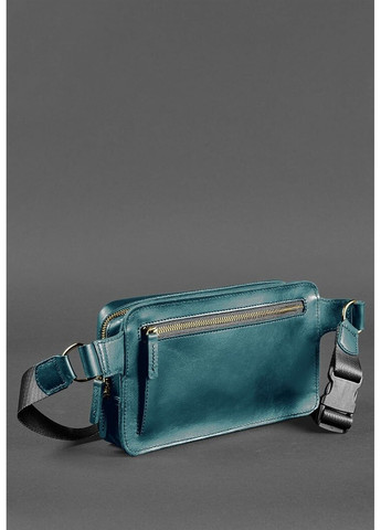 Жіноча шкіряна поясна сумка Dropbag Maxi зелена Krast BN-BAG-20-MALACHITE BlankNote (263519209)