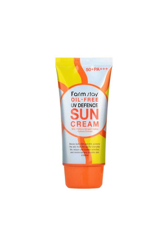 Сонцезахисний крем для жирної та схильноі до висипань типів шкіри OIL-FREE UV DEFENCE SUN CREAM SPF50+ PA+++ 70 мл FarmStay (257750857)