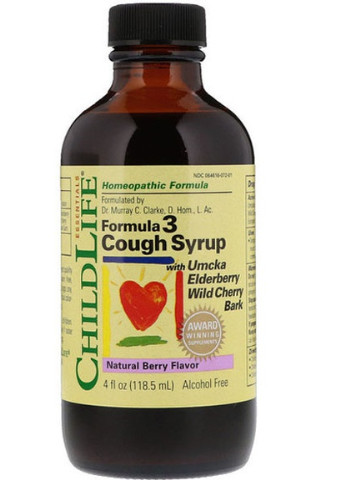 Essentials, Formula 3 Cough Syrup, Alcohol Free, 4 fl oz 118,5 ml Natural Berry Flavor CDL10950 ChildLife (256723209)